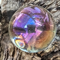 glaskugle-multifarvet-overflade-gammel-brevpresse-fra-Sverige